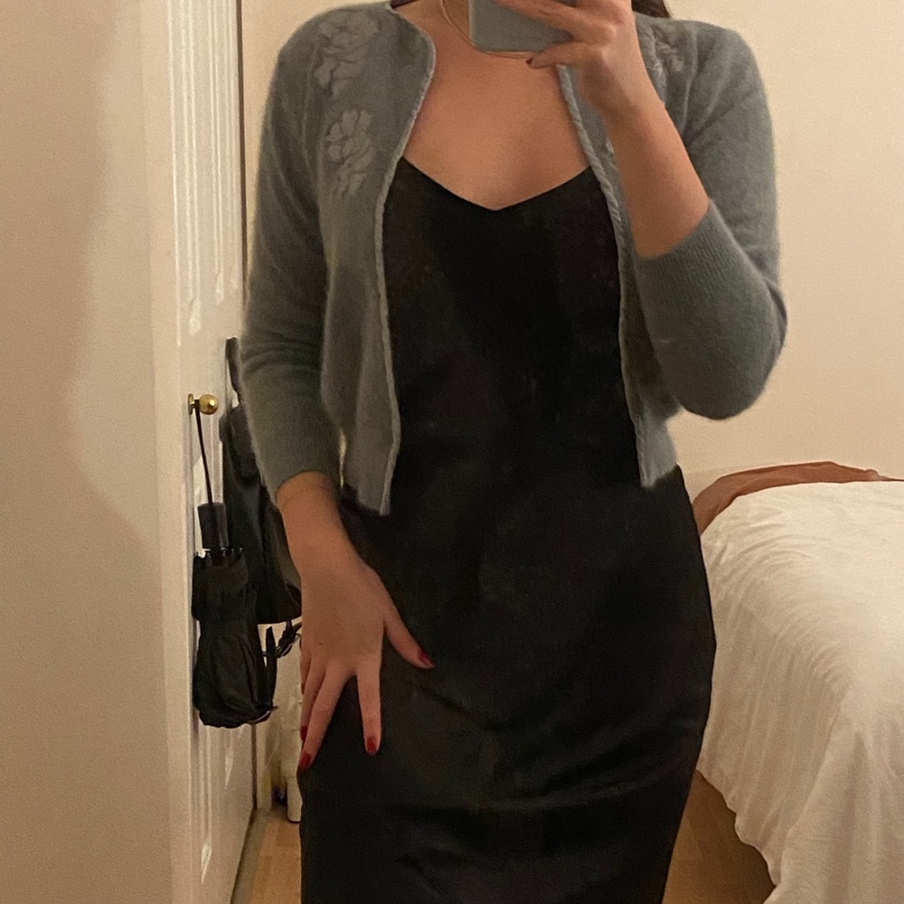 vintage green cropped cardigan